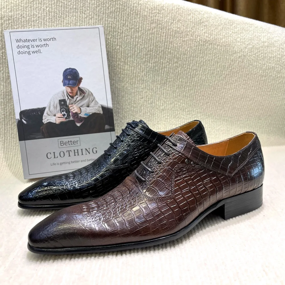 Men Formal Wear For Wedding - Italian Luxury Men's Pointed Toe Oxford