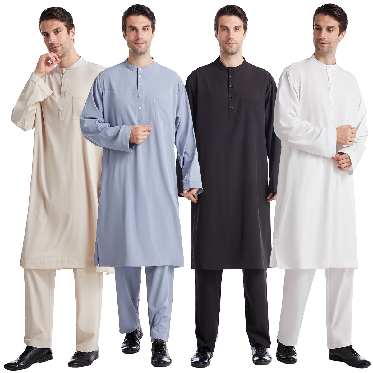 Men Formal Wear Dubai - Muslim Men Jubba Thobe 2 Pice