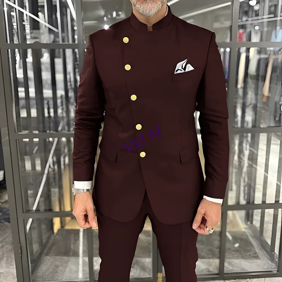 Men Formal Wear For Wedding - Custom Slim Fit Groomsmen Ternos Set