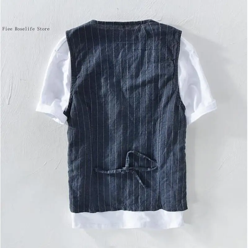 British Casual Linen Vest for  - огляд і ціна Men Formal Wear In Summer