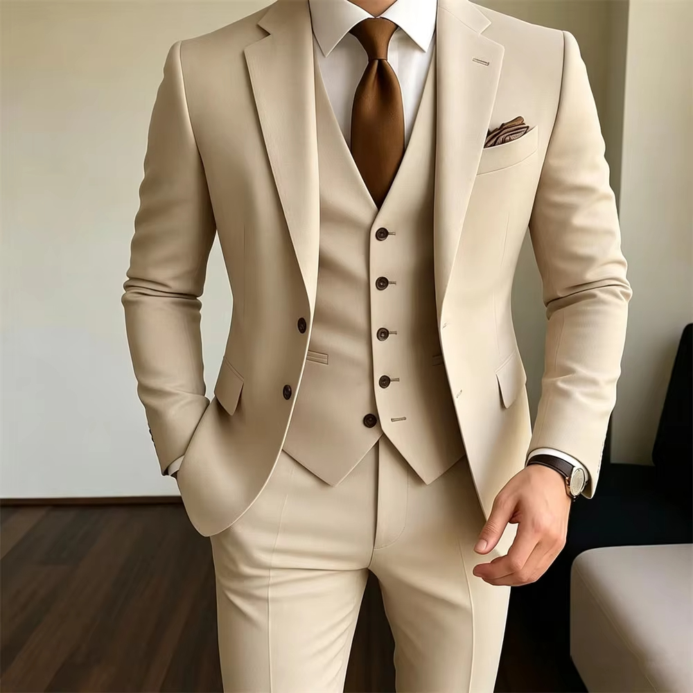Khaki Men's Suits 3 Pieces Jac - огляд і ціна Khaki Formal Wear Men