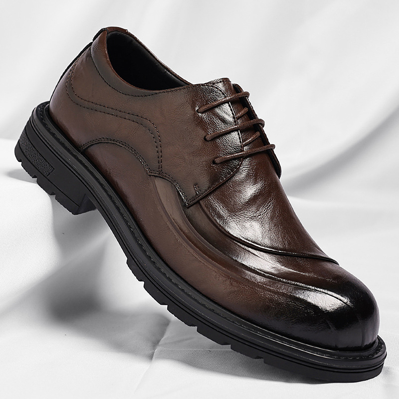 Brown Burnished Genuine Leathe - огляд і ціна Men Formal Wear Wedding
