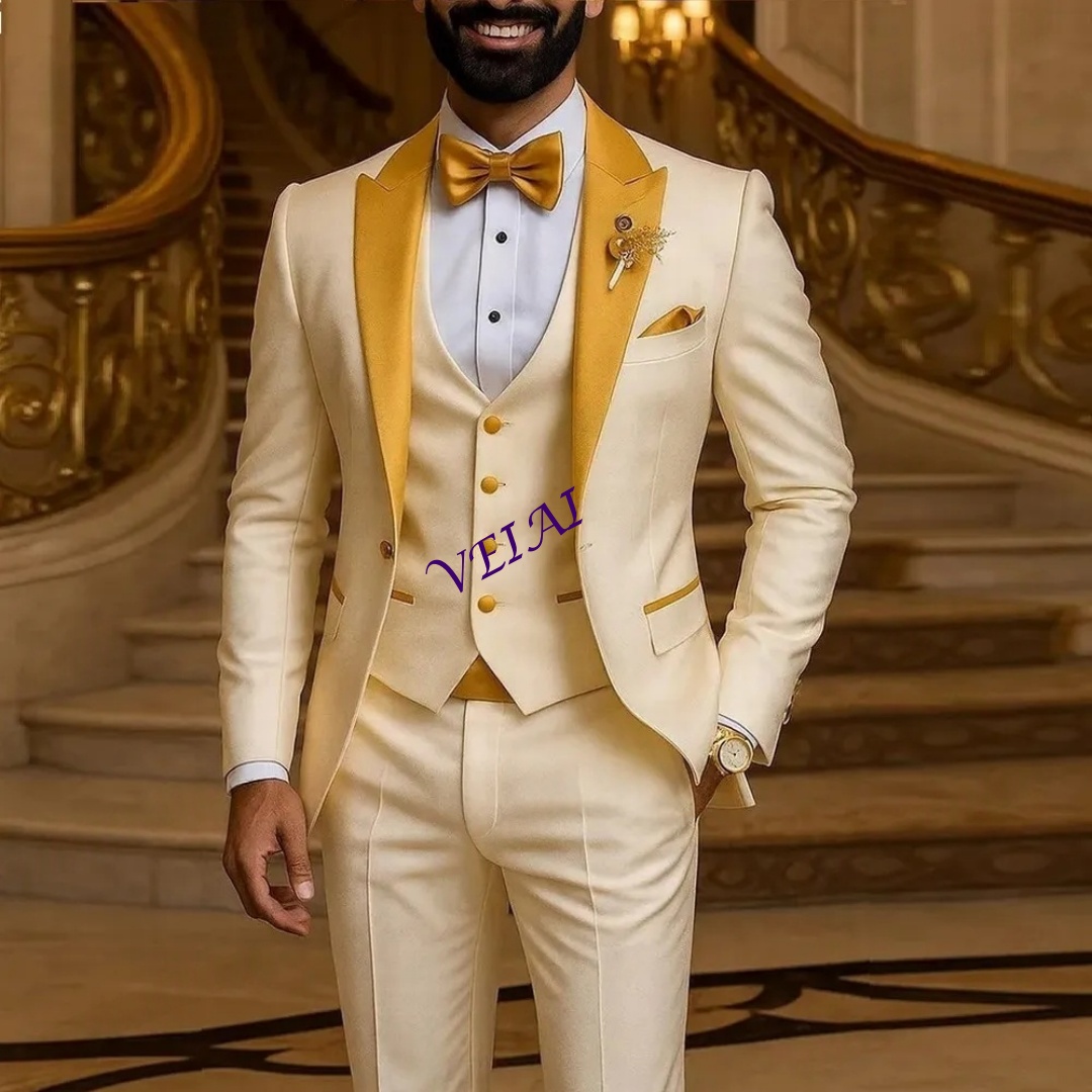CustomizedGold Collar Ivory Me - огляд і ціна Men Formal Wear Wedding