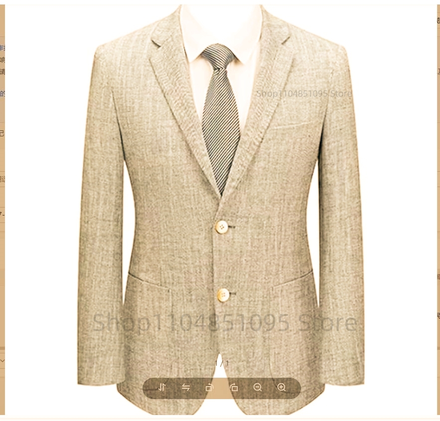 Men's Slim Fit Linen Suit Blaz - огляд і ціна Men Formal Wear In Summer