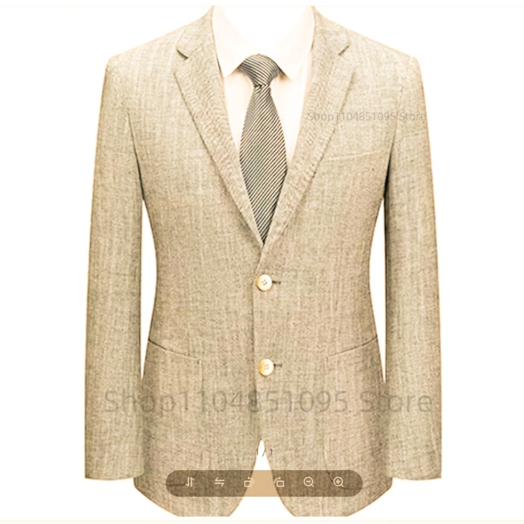 Men's Slim Fit Linen Suit Blaz - огляд і ціна Men Formal Wear In Summer