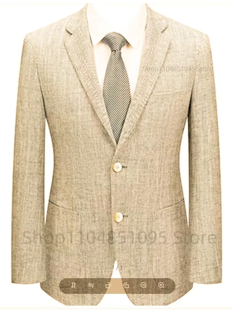 Men's Slim Fit Linen Suit Blaz - огляд і ціна Men Formal Wear In Summer