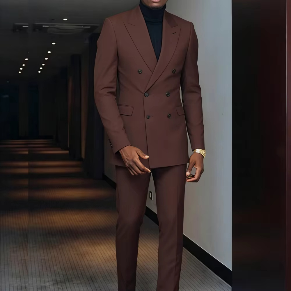 Brown Two-Piece Men's Suit wit - огляд і ціна Men'S Formal Wear For Graduation