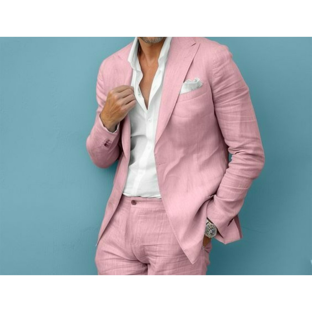 Linen Wedding Men Suits Slim F - огляд і ціна Men Formal Wear In Summer
