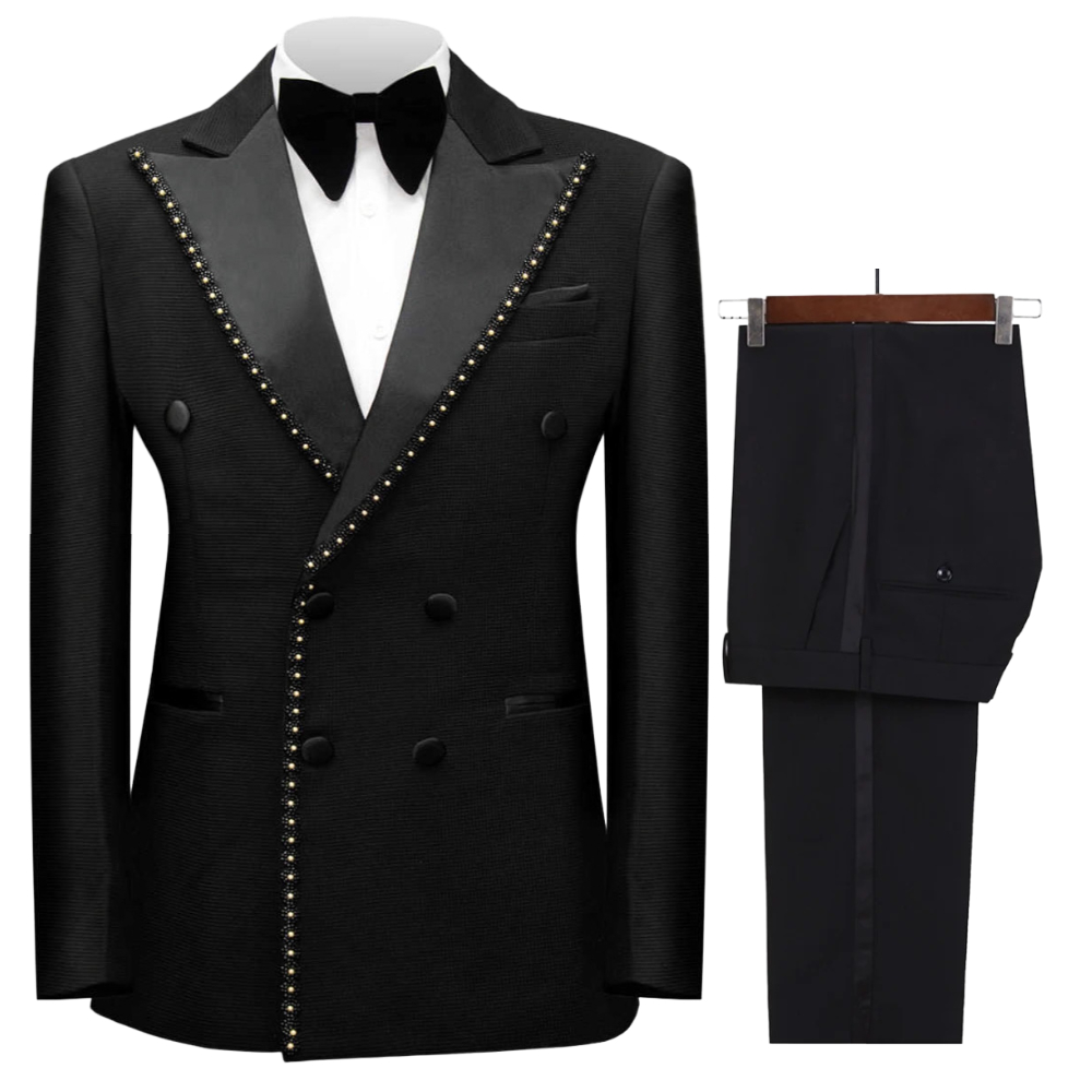 Double Breasted Beaded Formal  - огляд і ціна Men Formal Wear Wedding