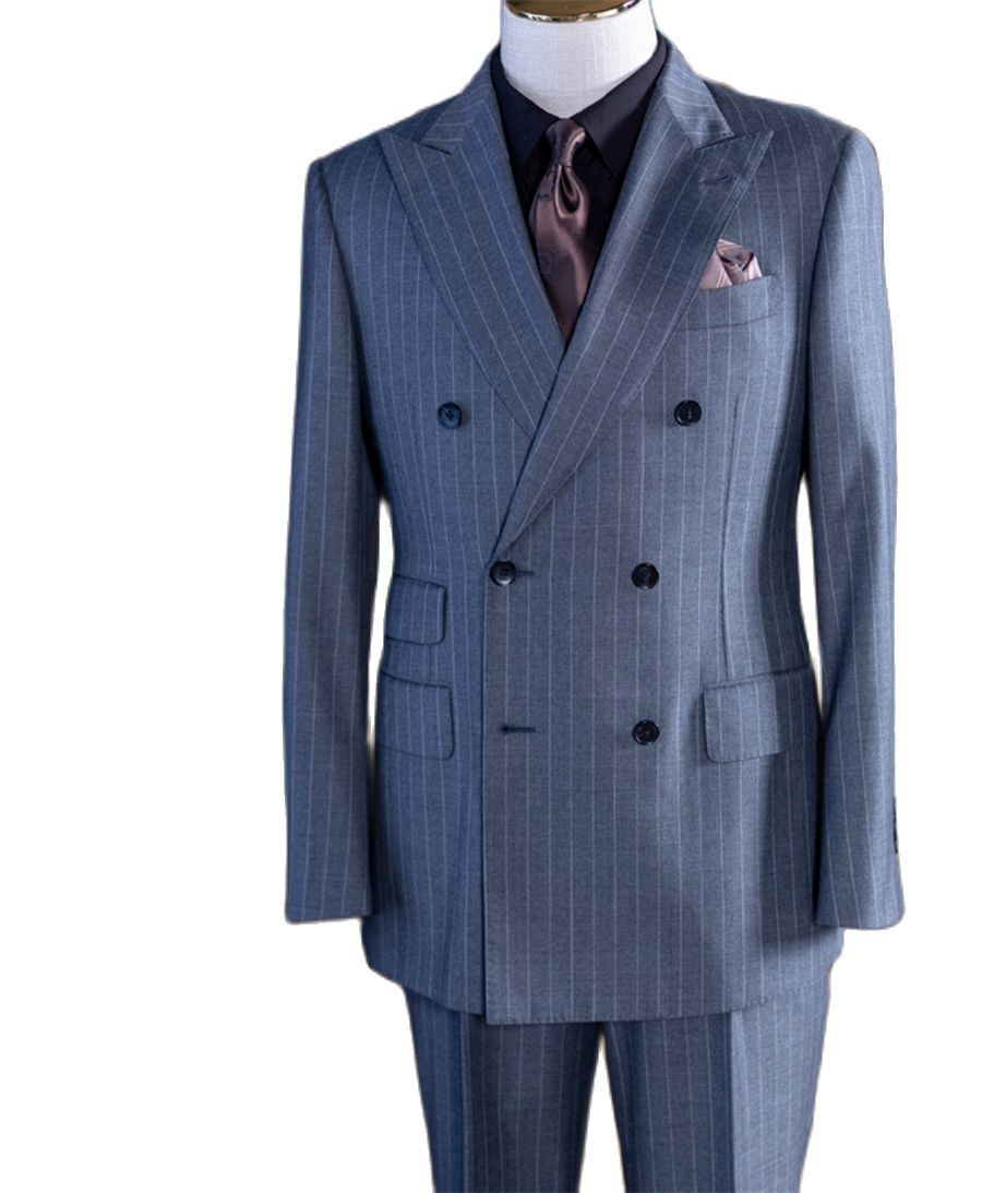 Grey Stripe Double Breast Clas - огляд і ціна Men Formal Wear For Wedding