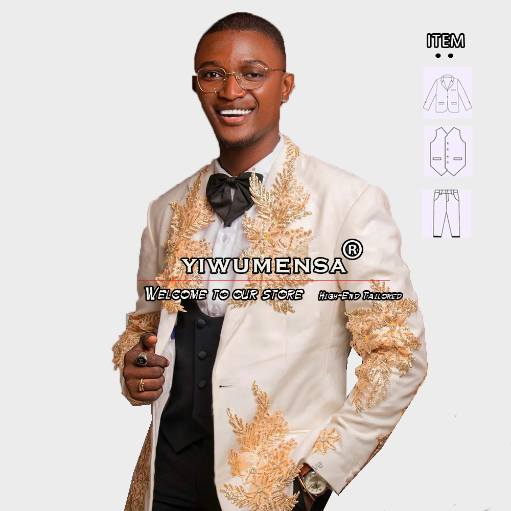 Customized 3 Pieces Suits Men  - огляд і ціна Men Formal Wear For Wedding