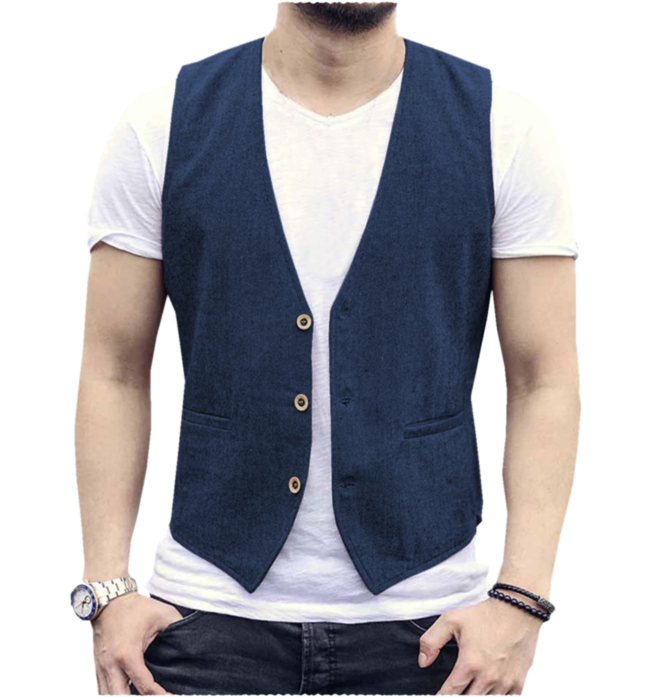 Linen Men Vest Wedding Groom S - огляд і ціна Men Formal Wear Wedding