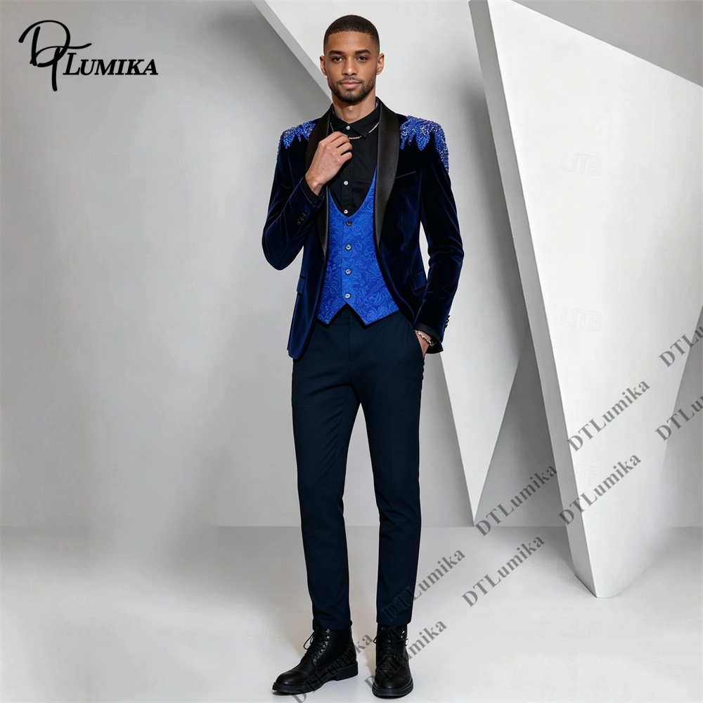 Peagent Men 3 Piece Velvet Sui - огляд і ціна Men Formal Wear For Wedding